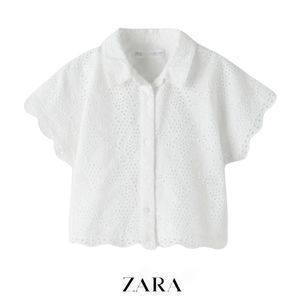 ZARA Kids | White | Shirt with Swiss Embroidered